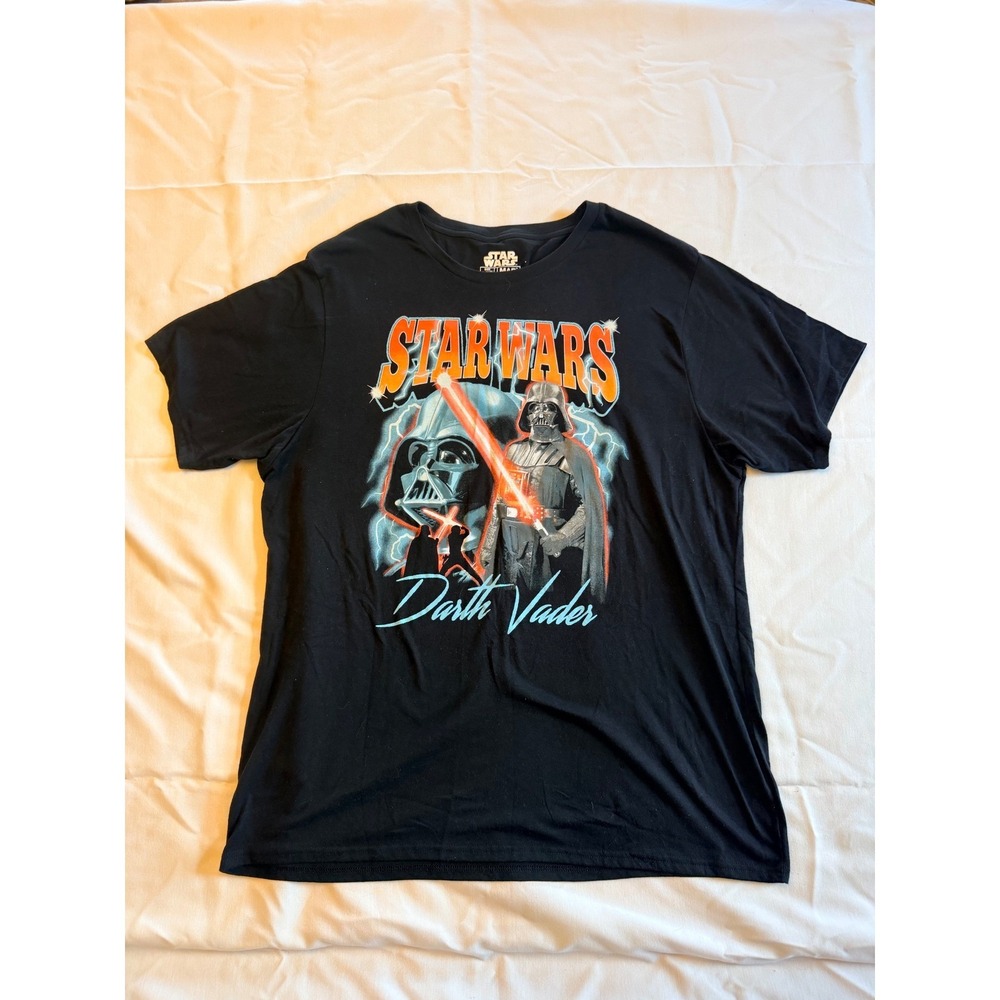 Star Wars Mad Engine Darth Vader Graphic T-Shirt Mens XL Black Retro Lightsaber